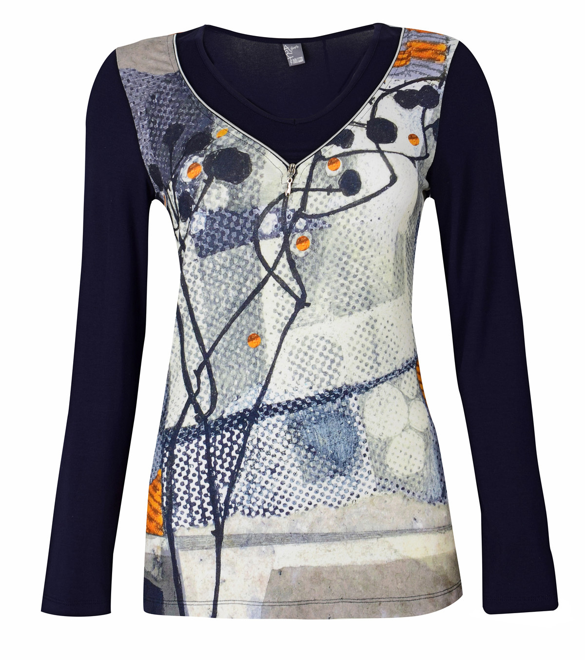 Simply Art Dolcezza: Incredibly Dandy Dragonfly Zip Abstract Art Tunic (1 Left!) Dolcezza_SimplyArt_59693_N