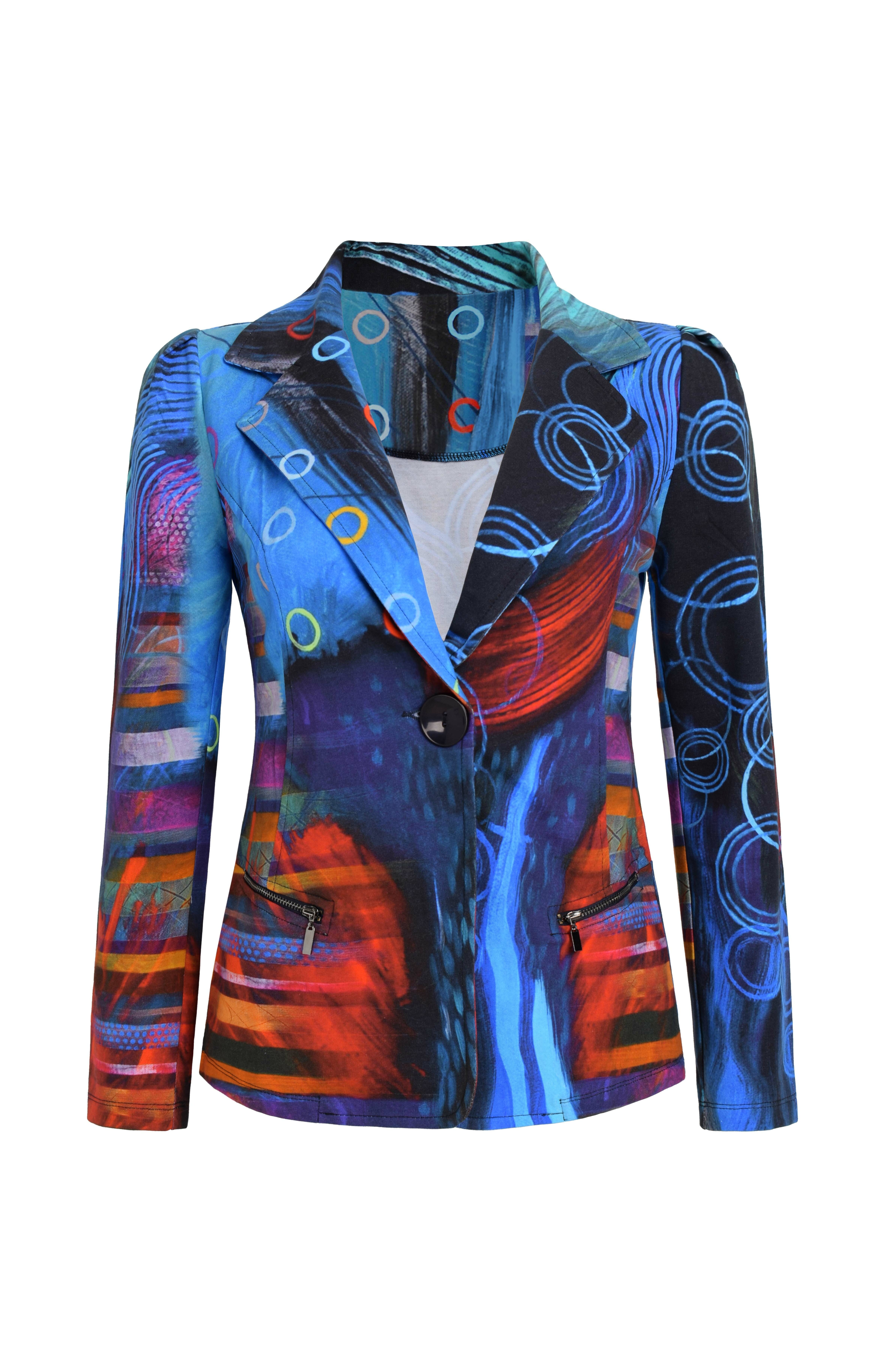 Simply Art Dolcezza: Distilling Colors Of Beauty Zip Pocket Abstract Art Blazer (2 Left!) Dolcezza_SimplyArt_59627