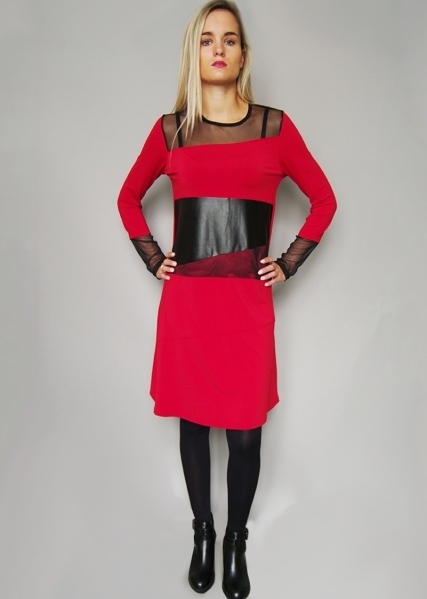 Double Jeu Paris: Liquid Leather & Lace Dress Low Quantity!