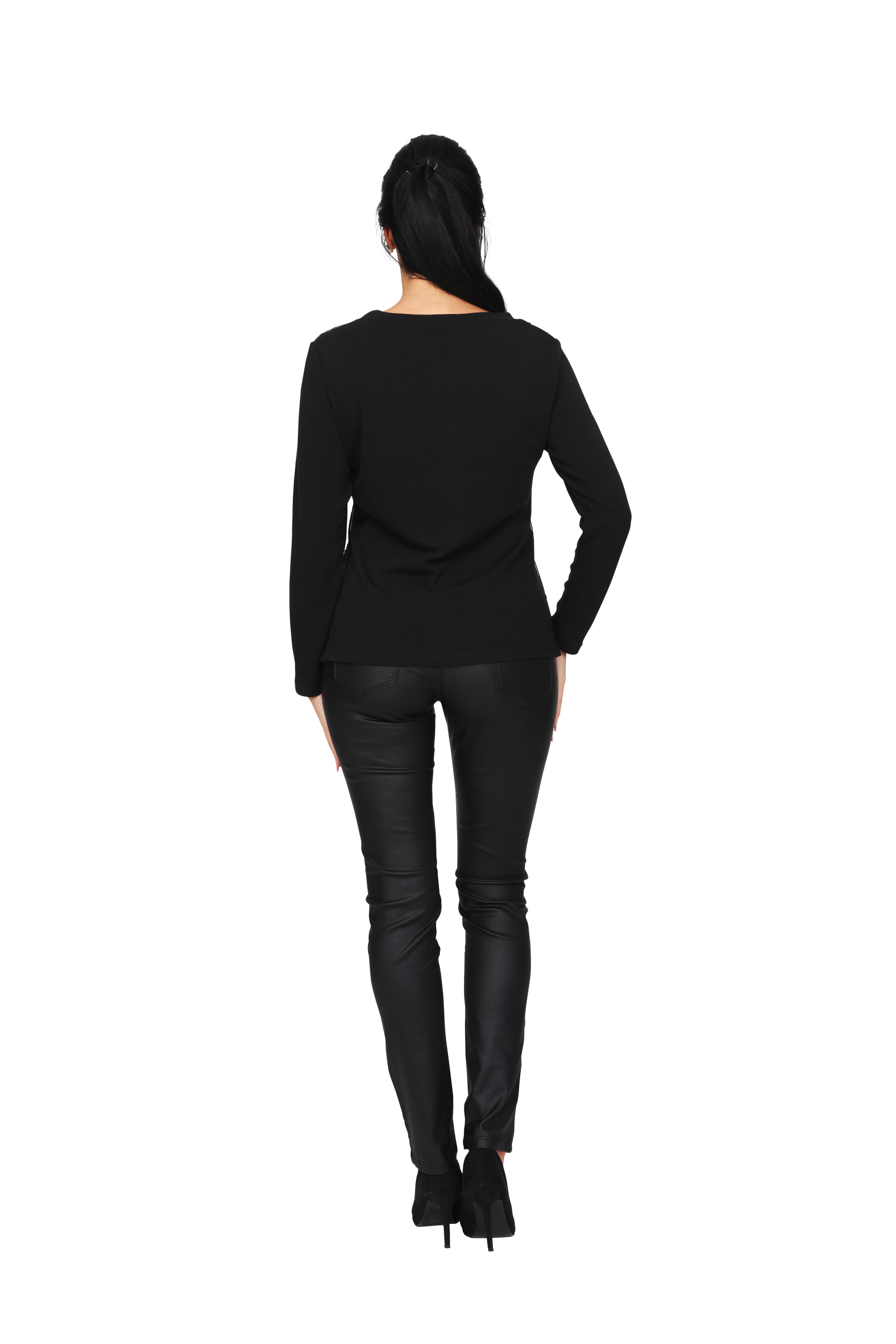 S'Quise Paris: Asymmetrical Black Petals Tunic