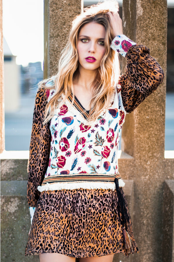Savage Culture: Leopard Rose Petal Dress SAVAGE_37130