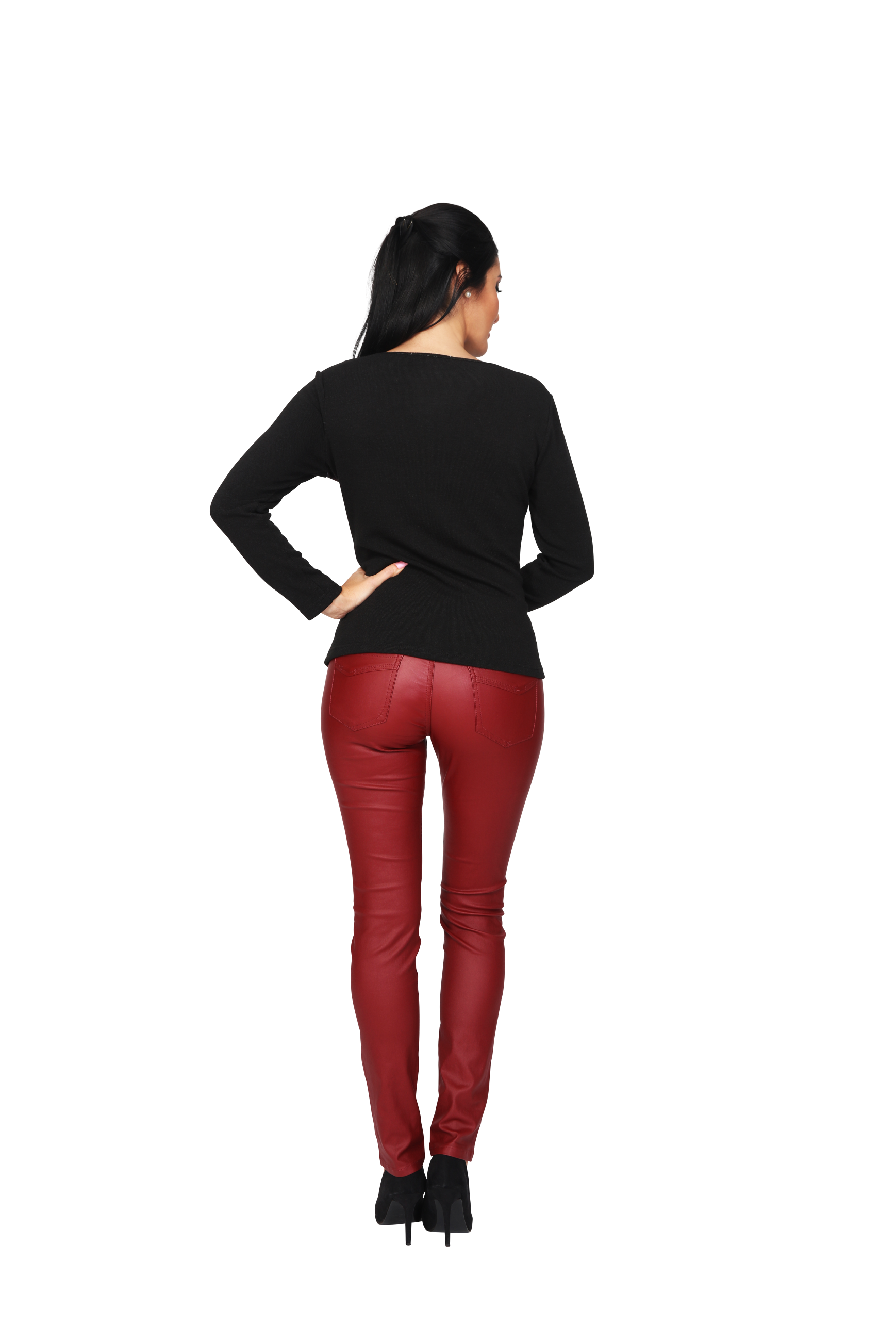 S'Quise Paris: Pink Dust & Patchwork of Vegan Leather Top
