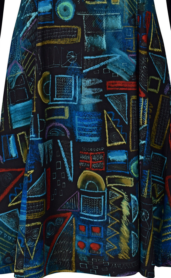Dolcezza: Chalkboard Geometric Graffiti A-line Dress (1 Left!)