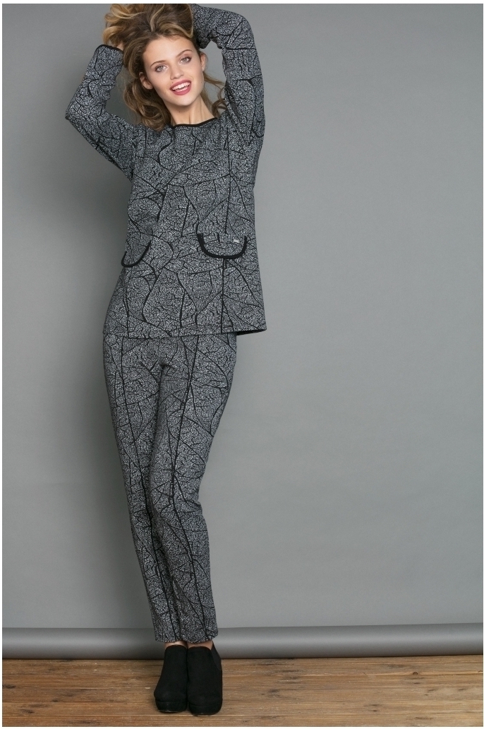Maloka: Romantic Rainstorm Jacquard Contrast pocket Tunic (2 Left!)