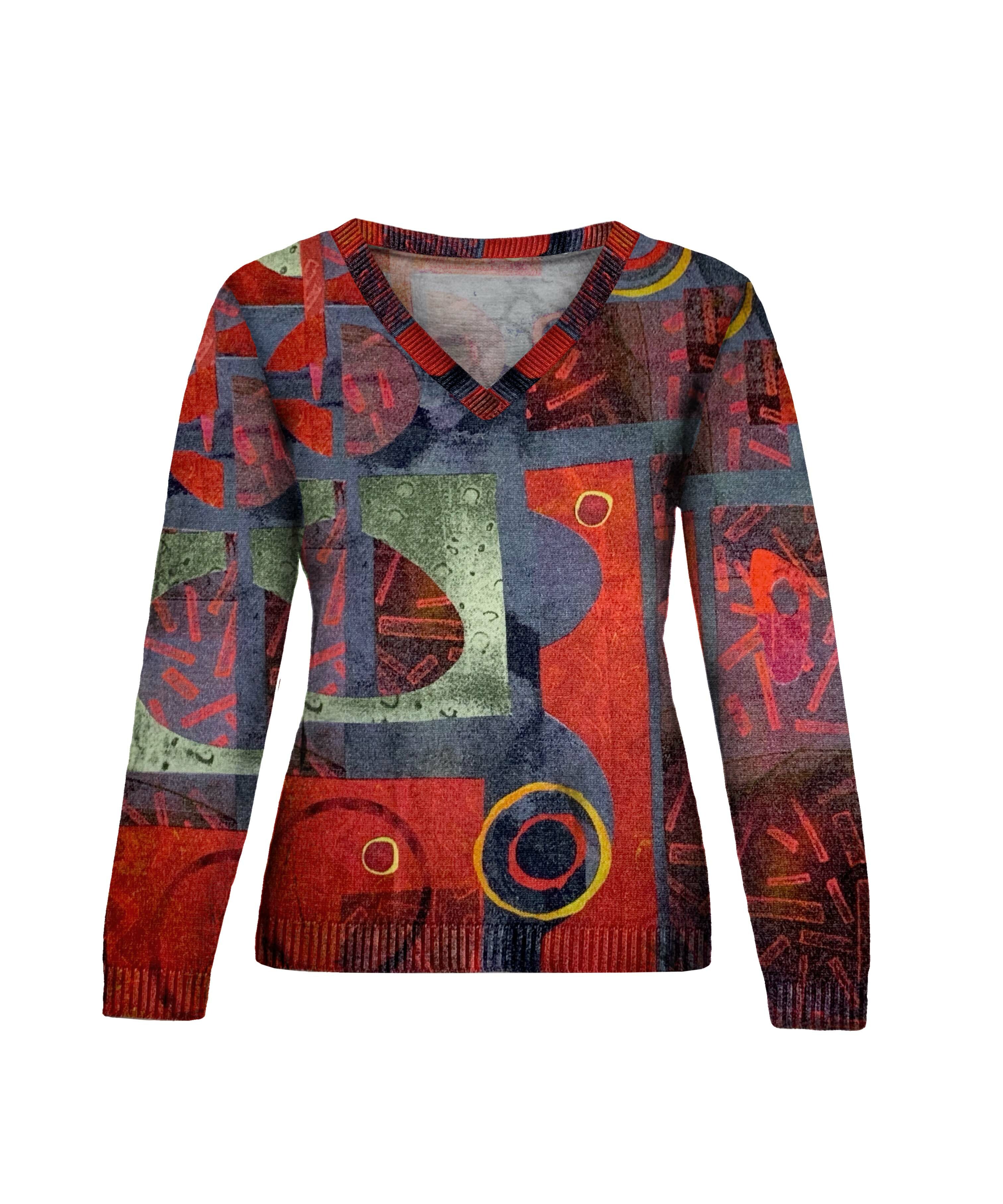 Simply Art Dolcezza: Expression of Color Yellow Dot Abstract Art Sweater SOLD OUT Dolcezza_Simply Art_59127_N