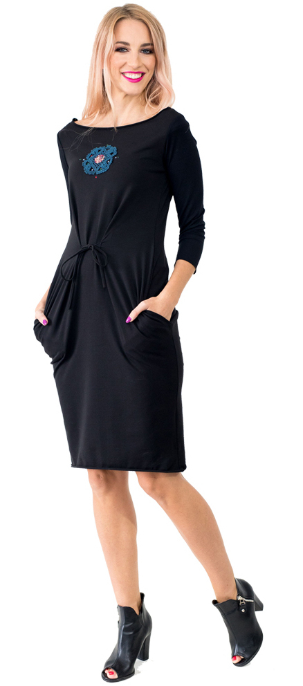 Wild Curves: Jupiter Flower Hanging Pockets Eco-Cotton Midi Dress SOLD OUT WC_Jupiter