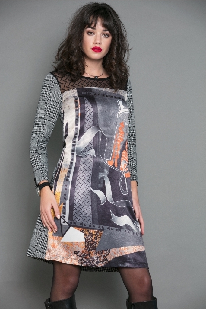 Maloka: Jazzy Girl Printed Check Sweater Dress/Tunic (2 Left!) MK_JESSIE