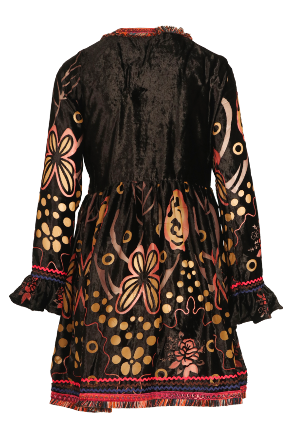 Savage Culture: Pink Orange Rose Velvet Flare Dress (1 Left!)