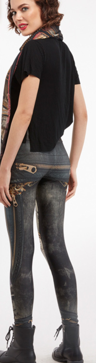 IPNG: Biker Chic Let It Snow Illusion Legging (Ships Immed!)