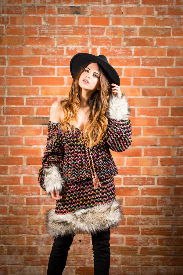 Savage Culture: Pom Pom Faux Fur Sweater Dress
