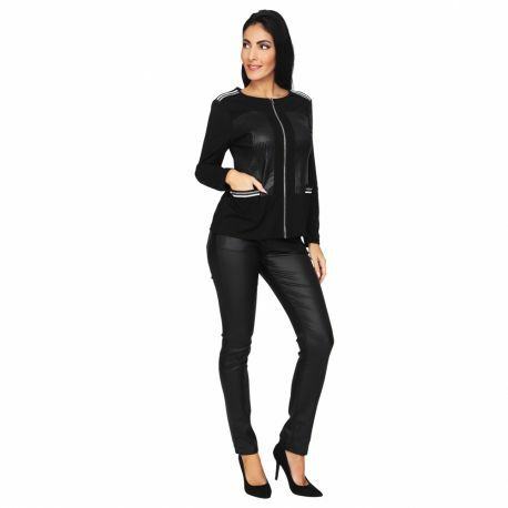 S'Quise Paris: Side Pocket Faux Leather Zip Top