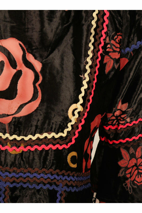 Savage Culture: Pink Orange Rose Velvet High Low Dress