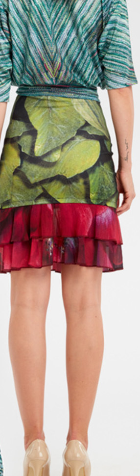 IPNG: Cherry Carnation Lace 3D Illusion Fit & Flare Mini Skirt