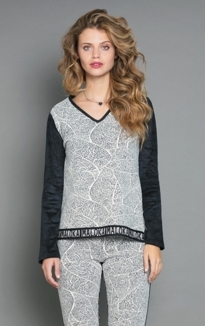 Maloka: Romantic Lightstorm Jacquard Contrast Top MK_FERON
