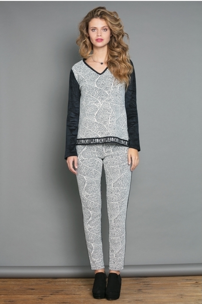 Maloka: Romantic Lightstorm Jacquard Contrast Top