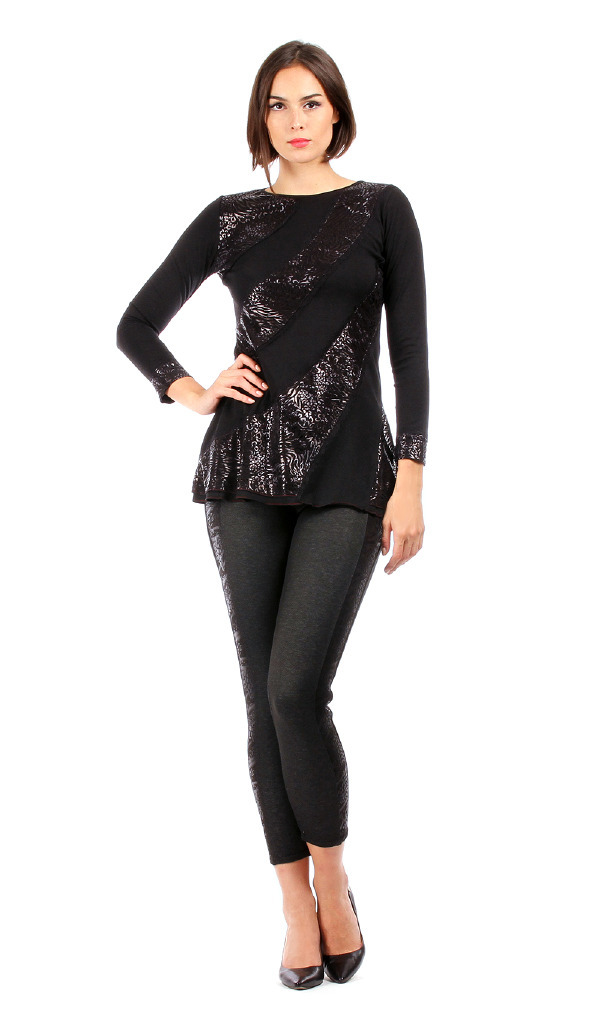 S'Quise Paris: Silver Fringed & Flared Tunic