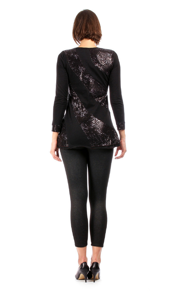 S'Quise Paris: Silver Fringed & Flared Tunic