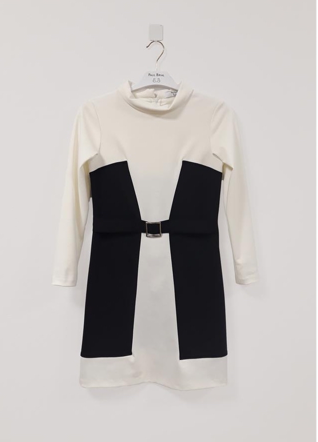 Paul Brial: Color Contrast Belted Dress/Tunic