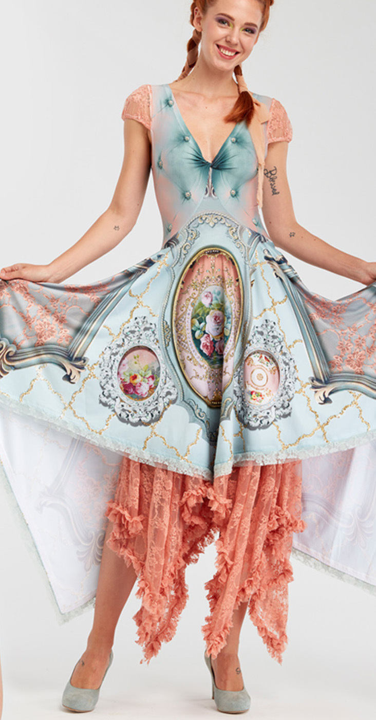 IPNG: Inna Me Rose Reflection Illusion Four Corners Dress IPNG_TIMDFC-033