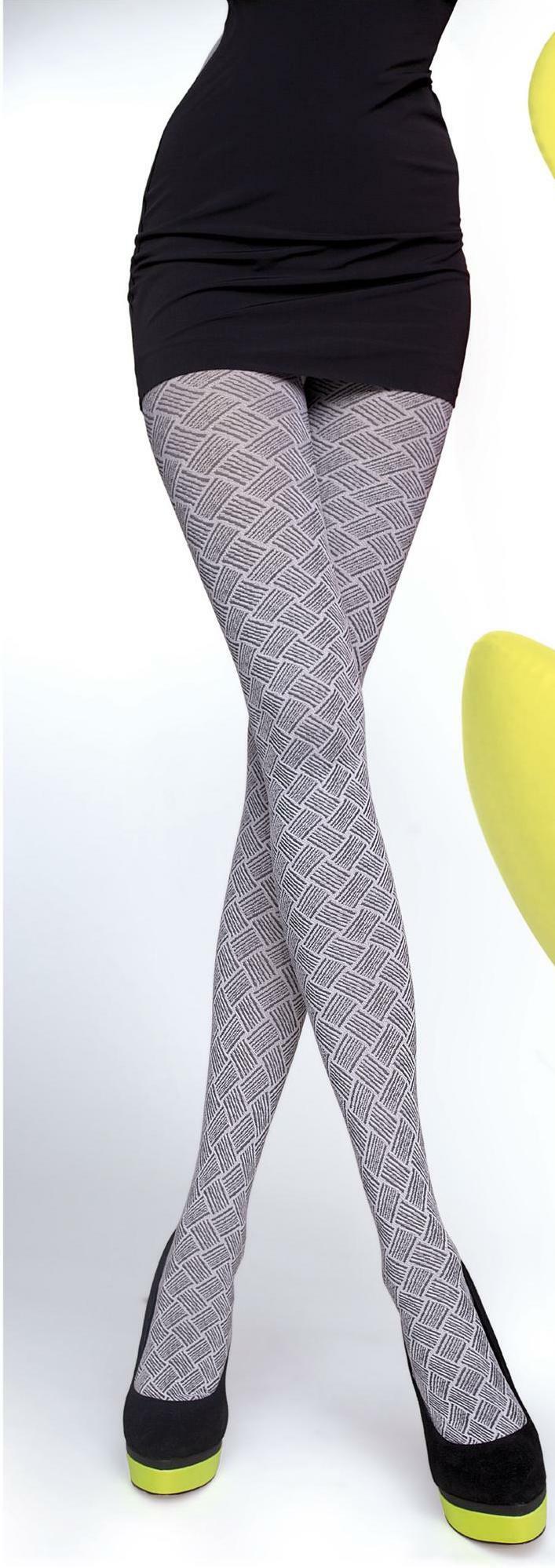 Fiore: Geo Pattern Raspberry Microfibre 3D Tights FIO_LUCINDA