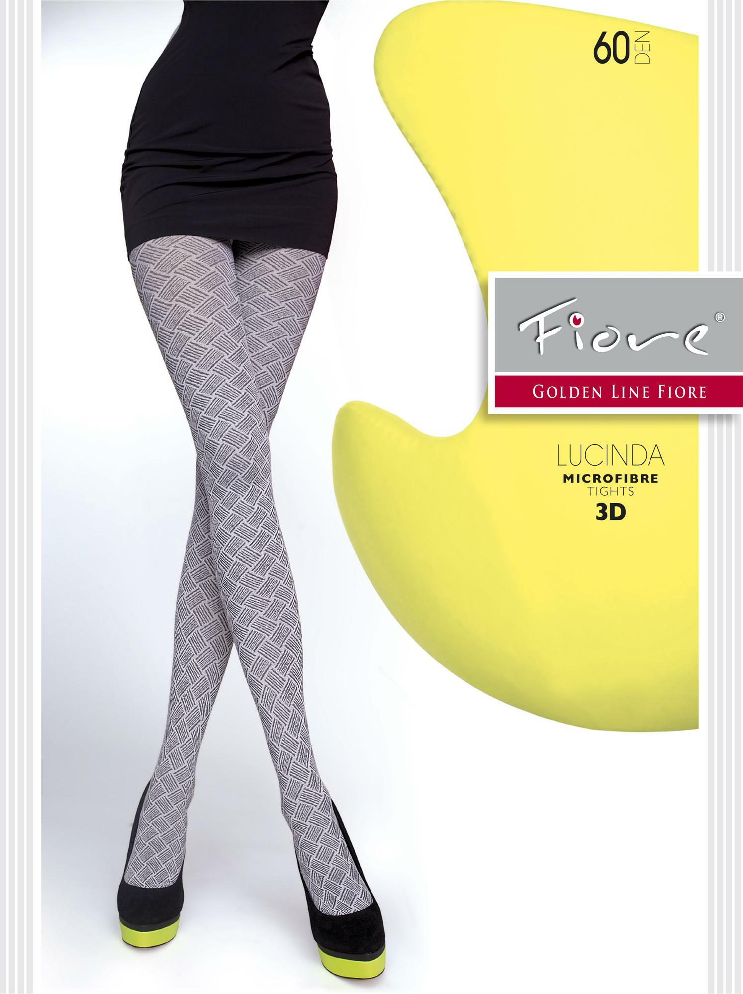 Fiore: Geo Pattern Raspberry Microfibre 3D Tights