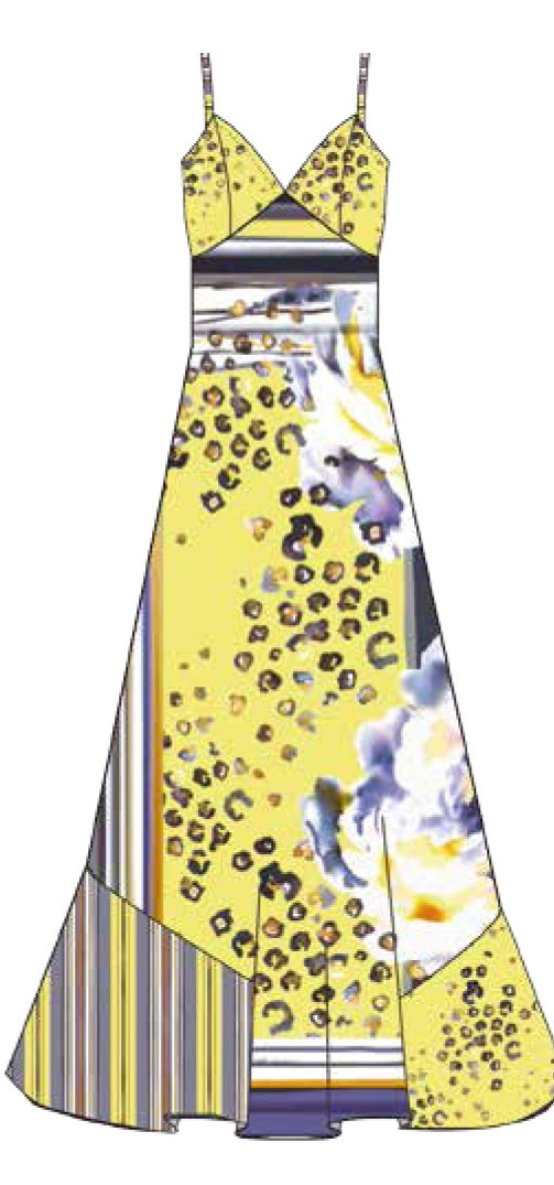 Paul Brial Wild Lily Under The Sun Sweetheart Maxi Dress