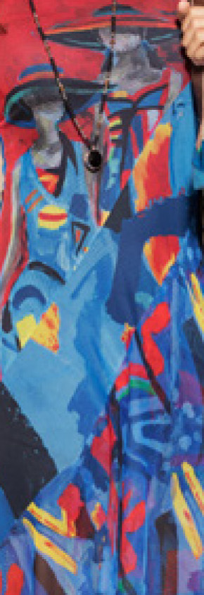 Maloka: Colors Of Picasso's Gypsy Beauty Abstract Art Midi Sundress
