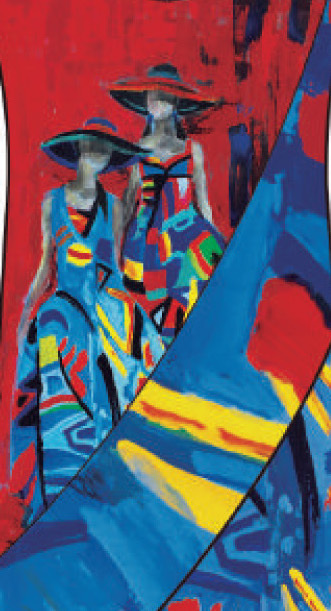 Maloka: Colors Of Picasso's Gypsy Beauty Abstract Art Midi Sundress