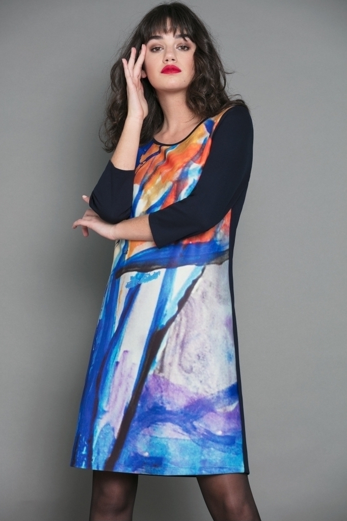 Maloka: Ice Fairytale Village Abstract Art Dress/Tunic MK_POLLEN