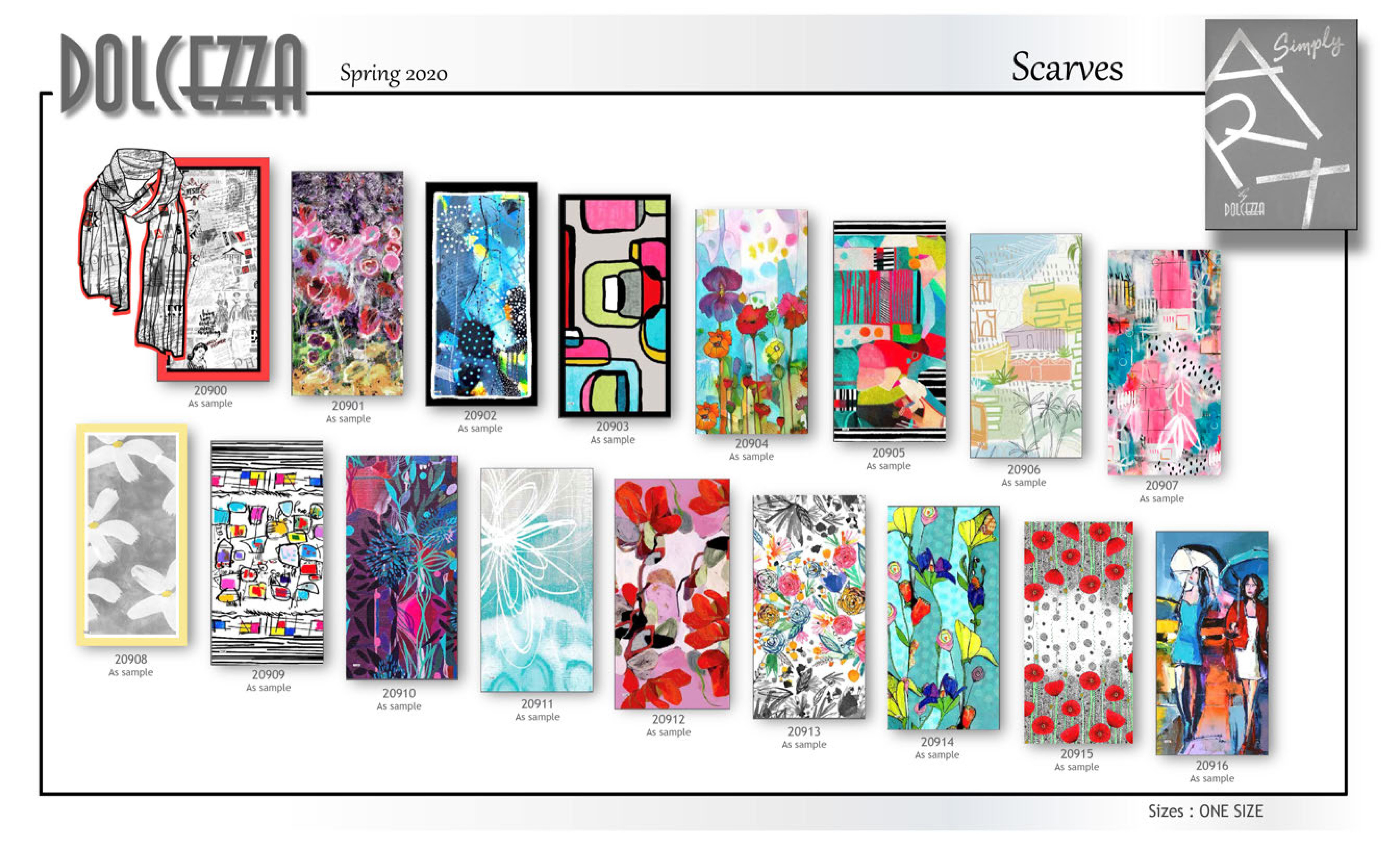 Dolcezza Spring/Summer 2020: Simply Art Scarves (Most Ship Immed, Many Art Styles!)