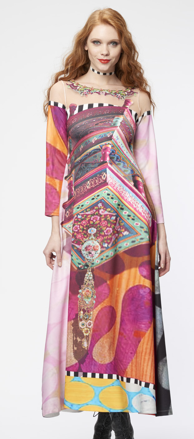 IPNG: Pink Lotus Colorium Cold Shoulder Dress (Ships Immed, 1 Left!) IPNG_CRDWL41_N