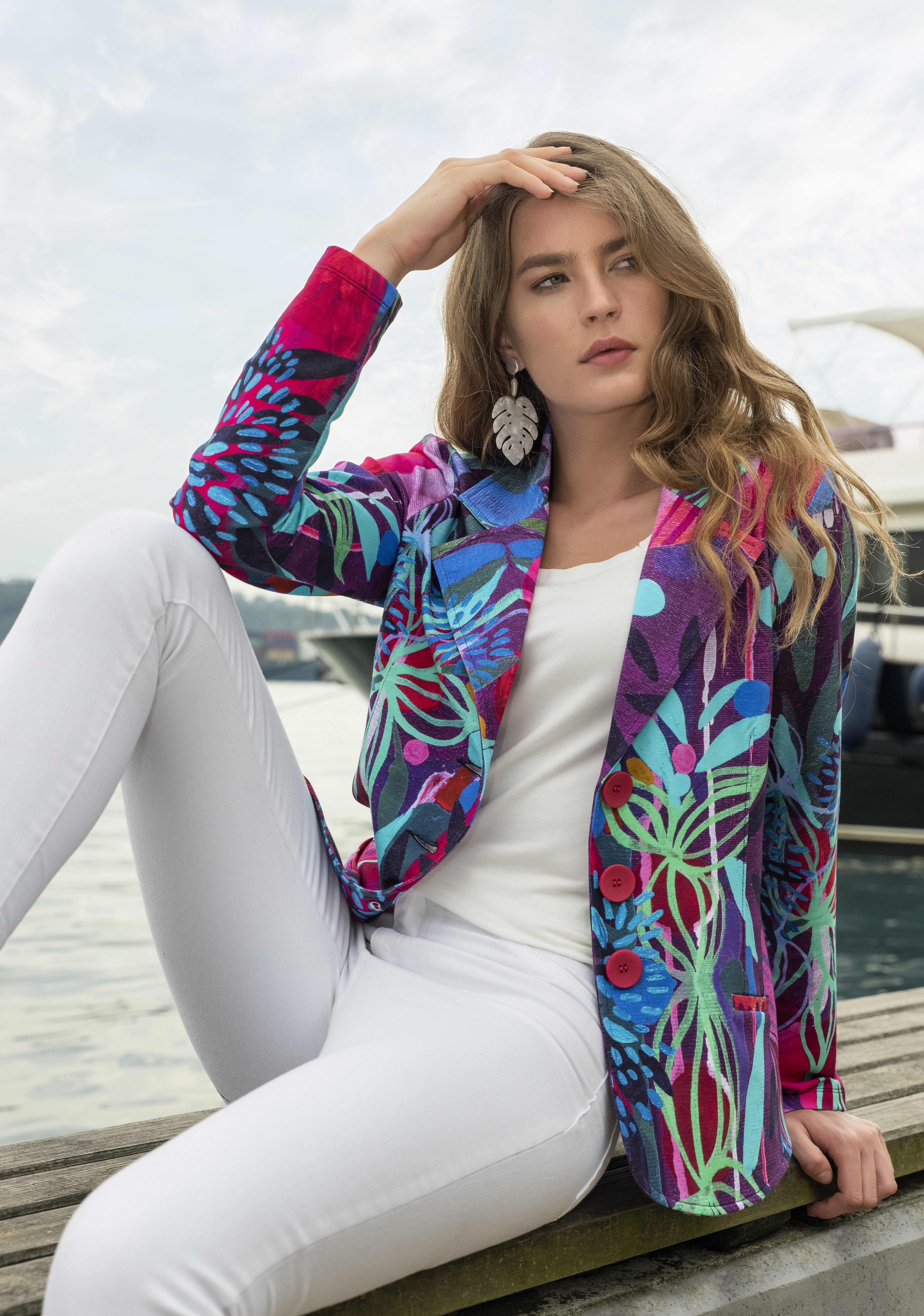 Simply Art Dolcezza: Color & Joy Tangle Of Leaves Abstract Art Blazer DOLCEZZA_SIMPLYART_20708