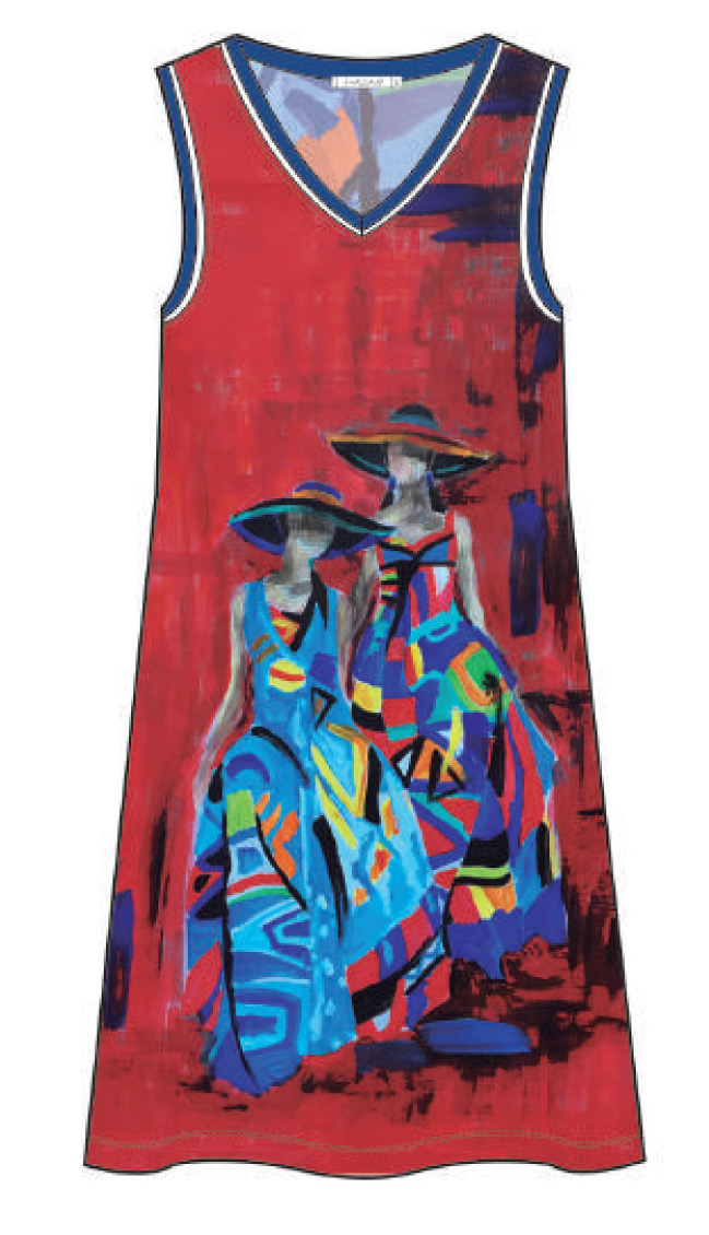 Maloka: Colors Of Picasso's Gypsy Beauty Abstract Art Tunic/Dress