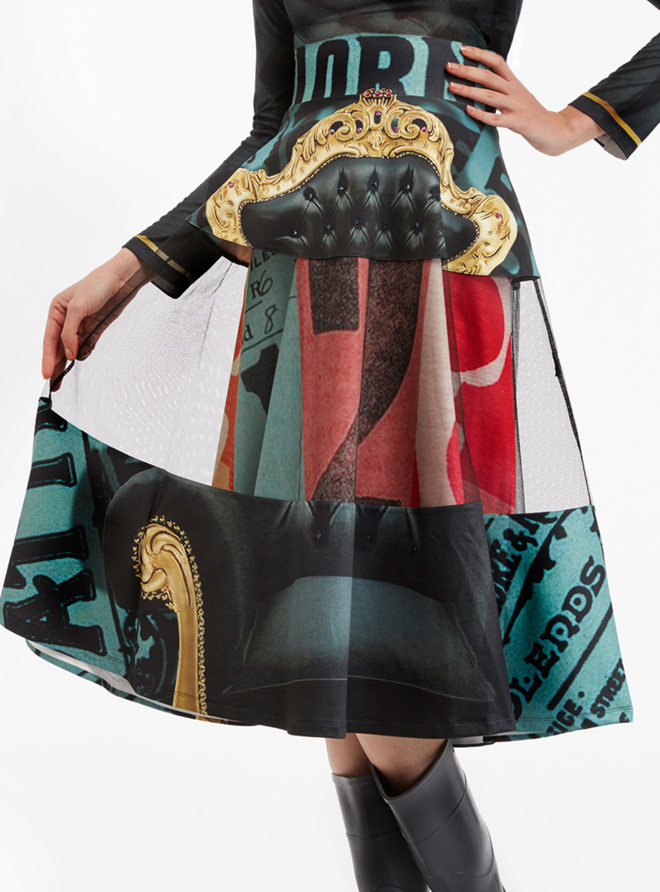 IPNG: Black Emerald Furniture Gossips Illusion Skirt (Some Ship Immed!) IPNG_FGSKH-101