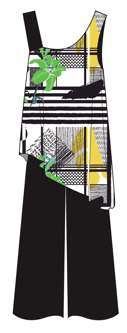 Maloka: Lemon Lime Marble Asymmetrical Jumpsuit