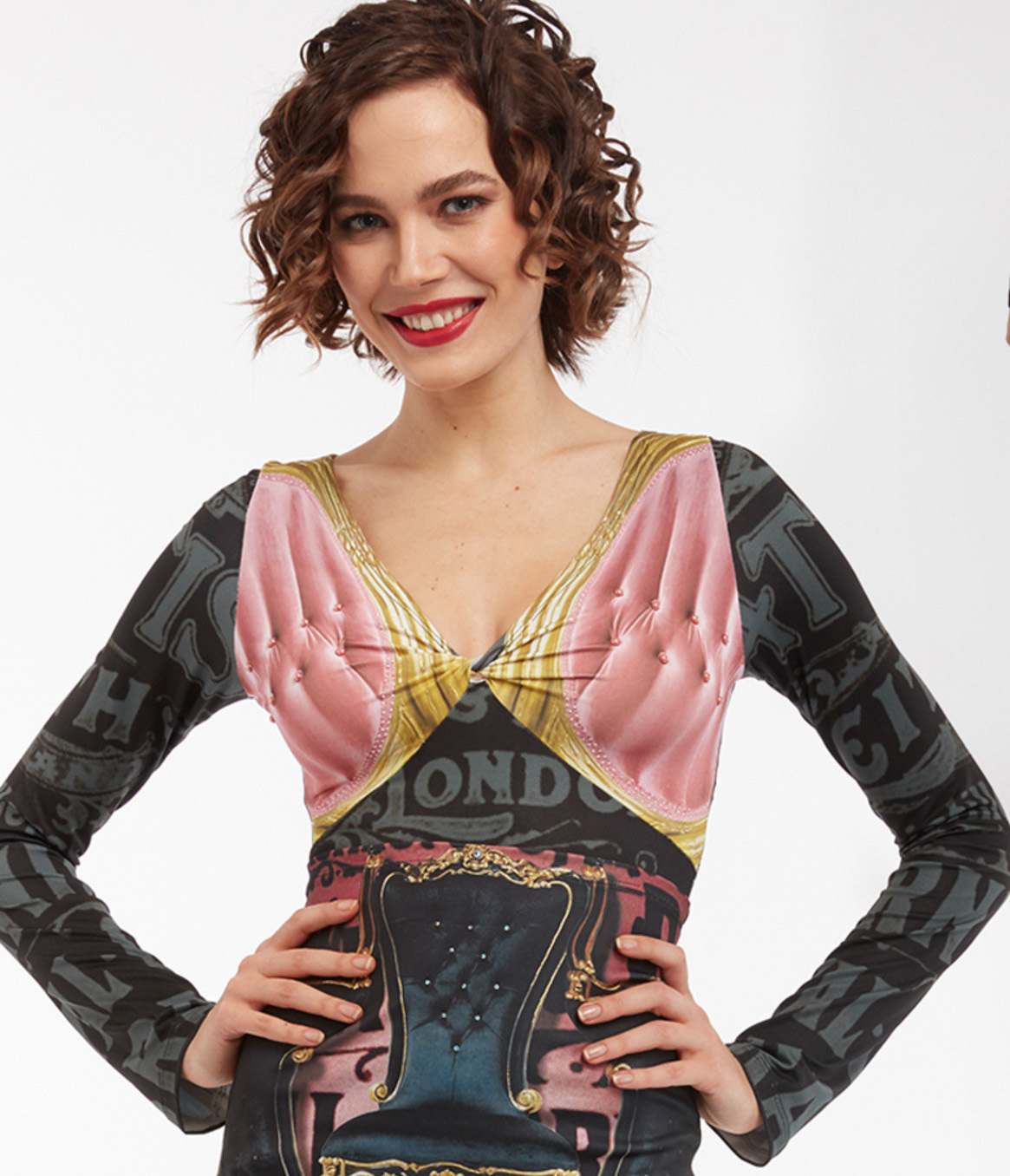 IPNG: Pink Emerald Furniture Gossips Illusion Tunic Blouse IPNG_FGB-110