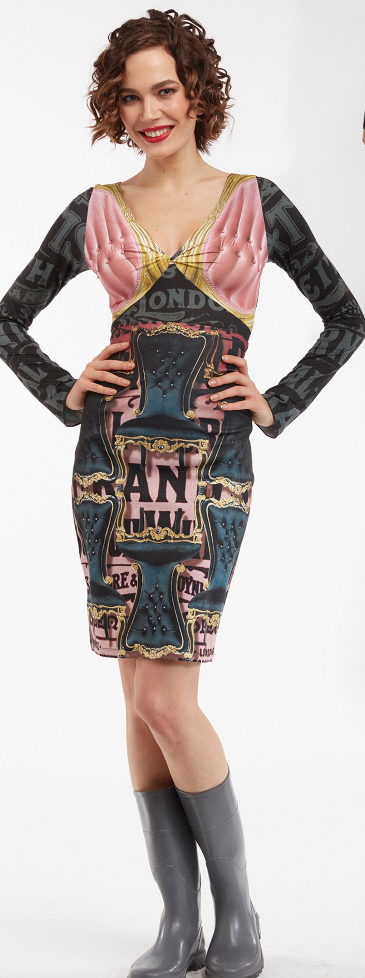 IPNG: Pink Emerald Furniture Gossips Illusion Tunic Blouse