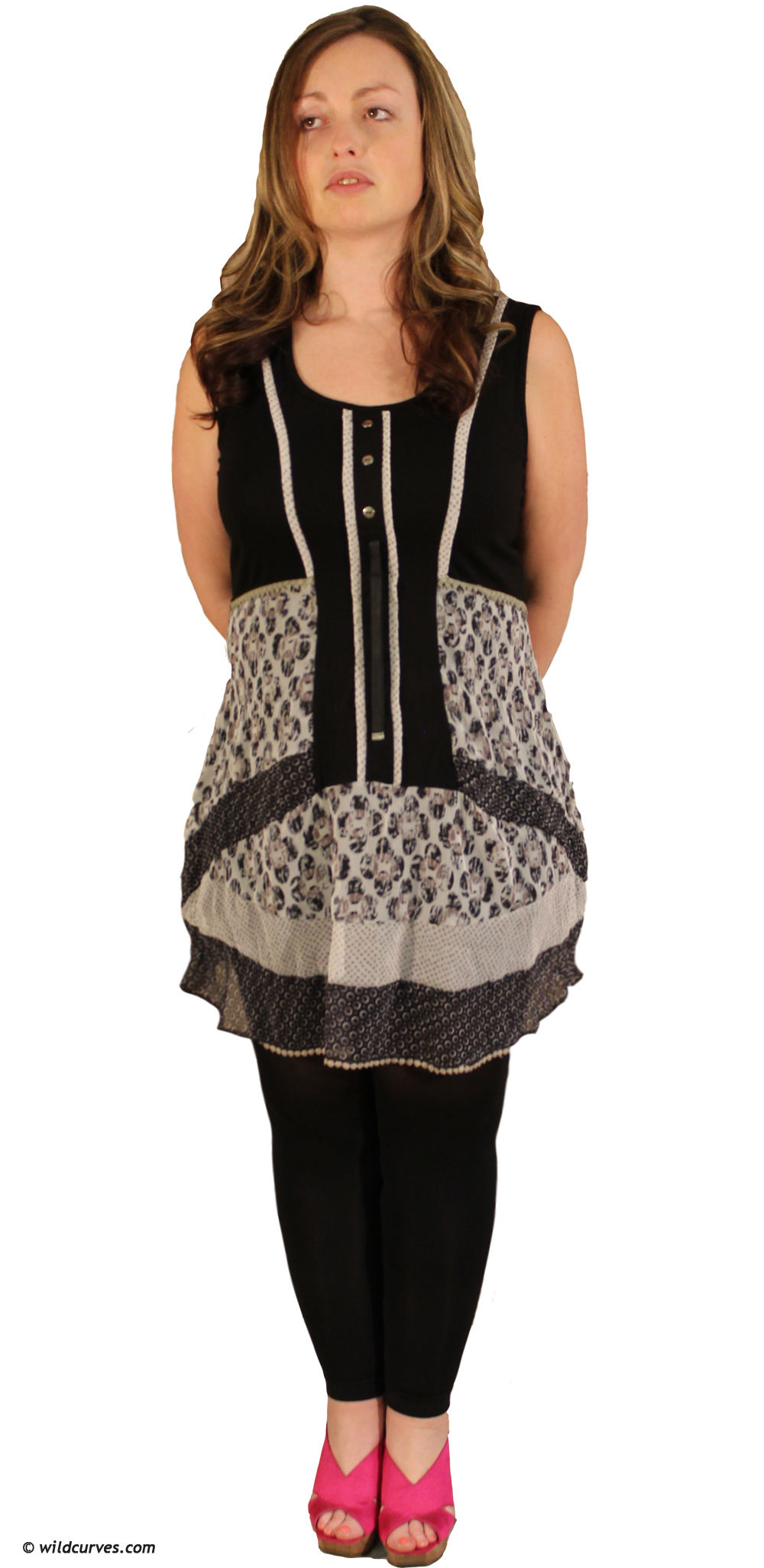 Dolcezza Crinkle Laced Tunic (Only Beige/Pink 1 Left!)