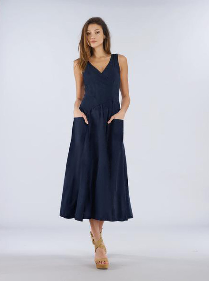 Luna Luz: Cross Over Bodice Long Dress (NEW Spring 2020 Colors!) LL_516_N2