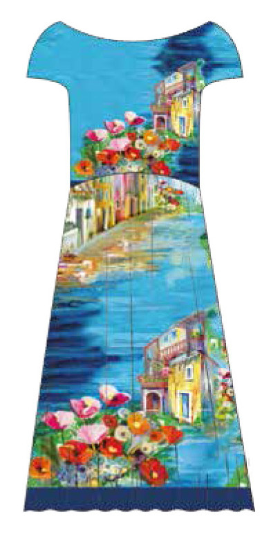 Paul Brial: Colors Of Capri Abstract Art Crinkled Midi Sundress