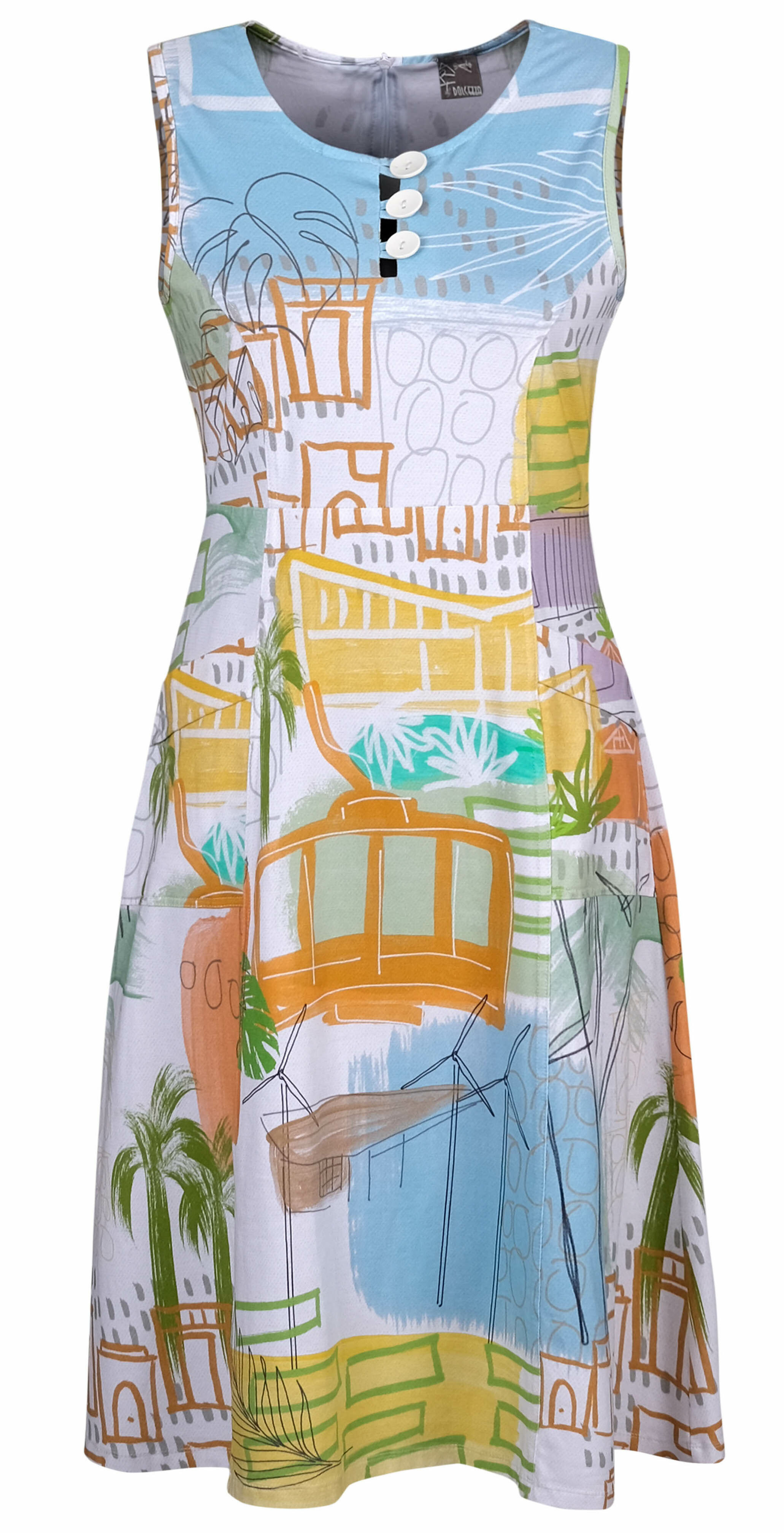 Simply Art Dolcezza: Palm Springs Cityscape Abstract Art Dress