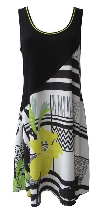 Maloka: Lemon Lime Marble Asymmetrical Bodice Dress/Tunic (Comes In 2 Art Patterns!)