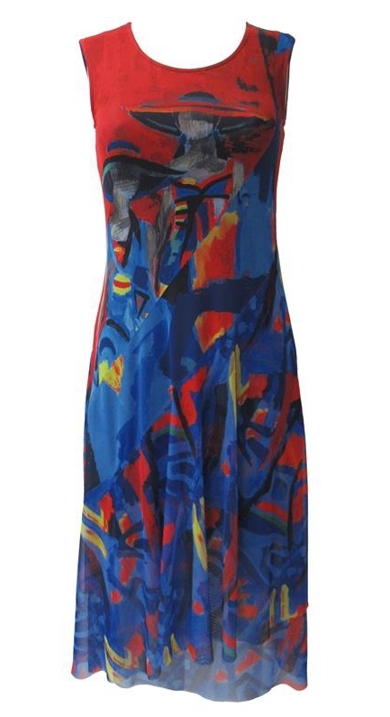 Maloka: Colors Of Picasso's Gypsy Beauty Abstract Art Midi Sundress