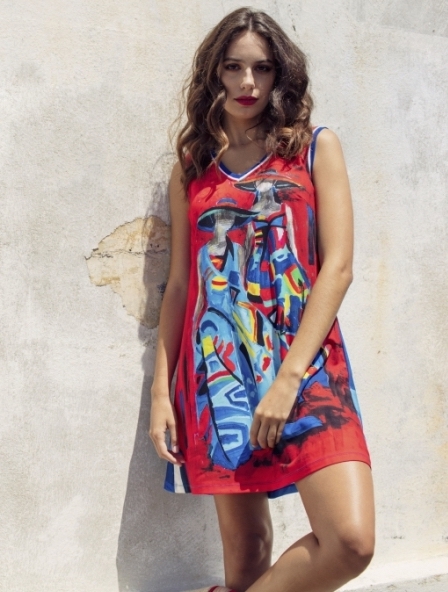 Maloka: Colors Of Picasso's Gypsy Beauty Abstract Art Tunic/Dress