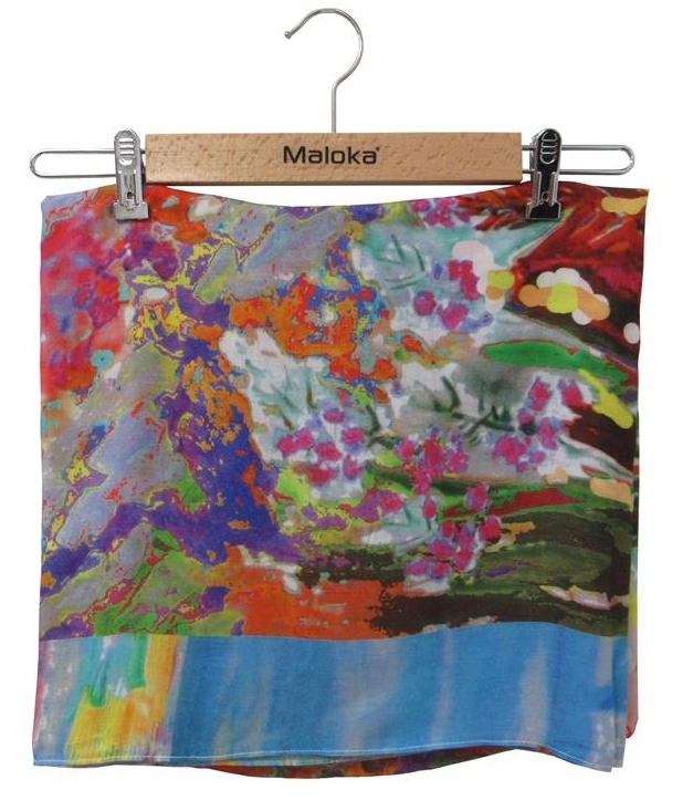 Maloka: Pink Isles Abstract Art Scarf (Many Art Patterns!) MK_FRANKIE_SCARF