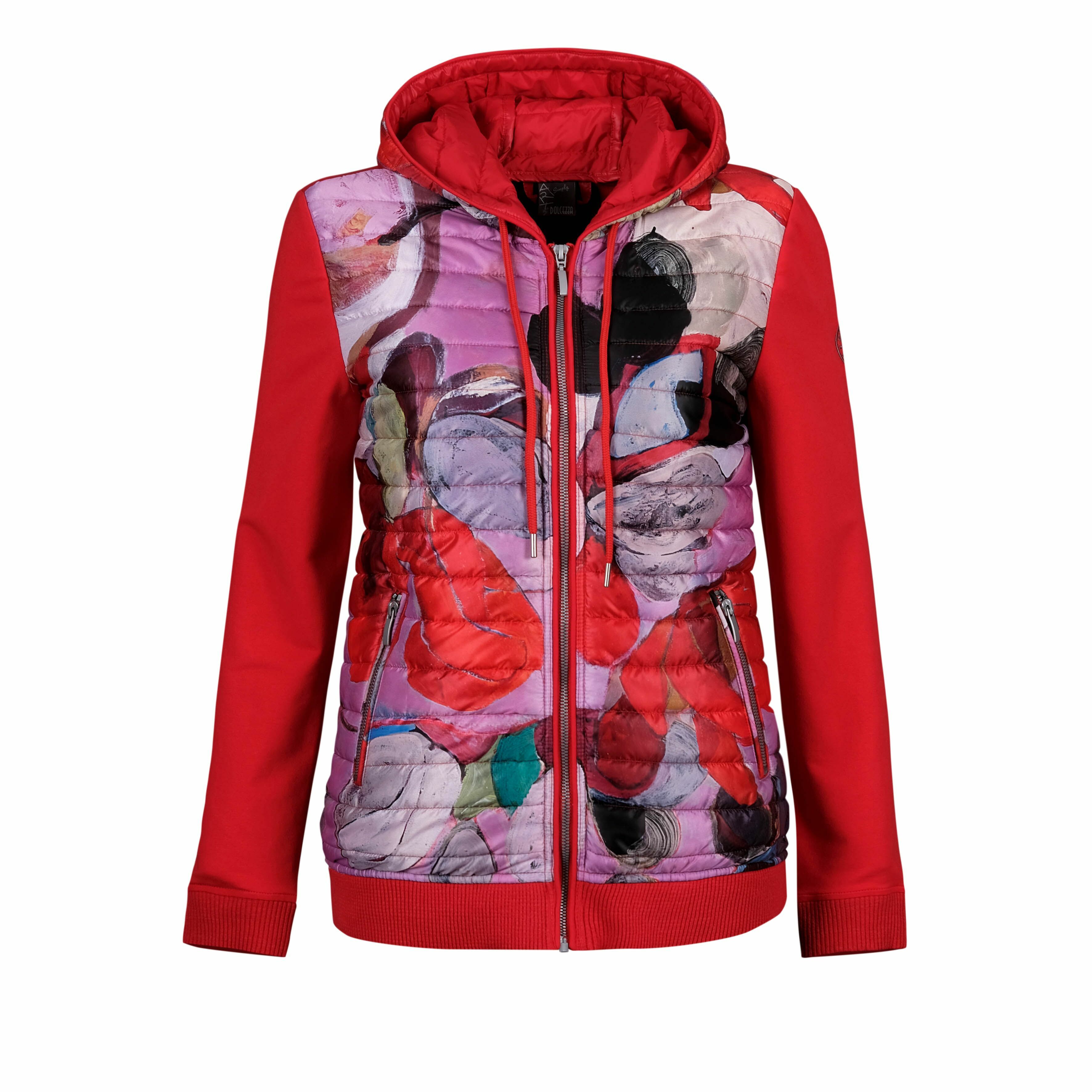 Simply Art Dolcezza: Blooms In Rouge Abstract Art Hybrid Jacket DOLCEZZA_SIMPLYART_20811