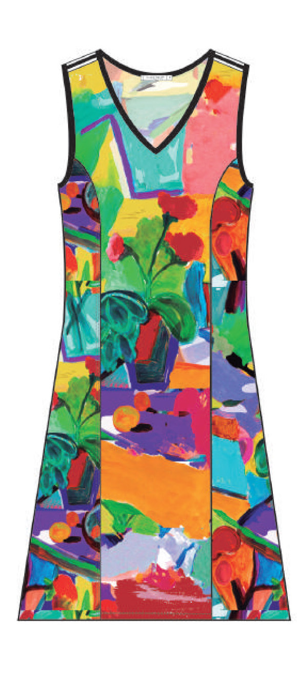 Maloka: Apples & Cherries Flared Midi Dress/Tunic