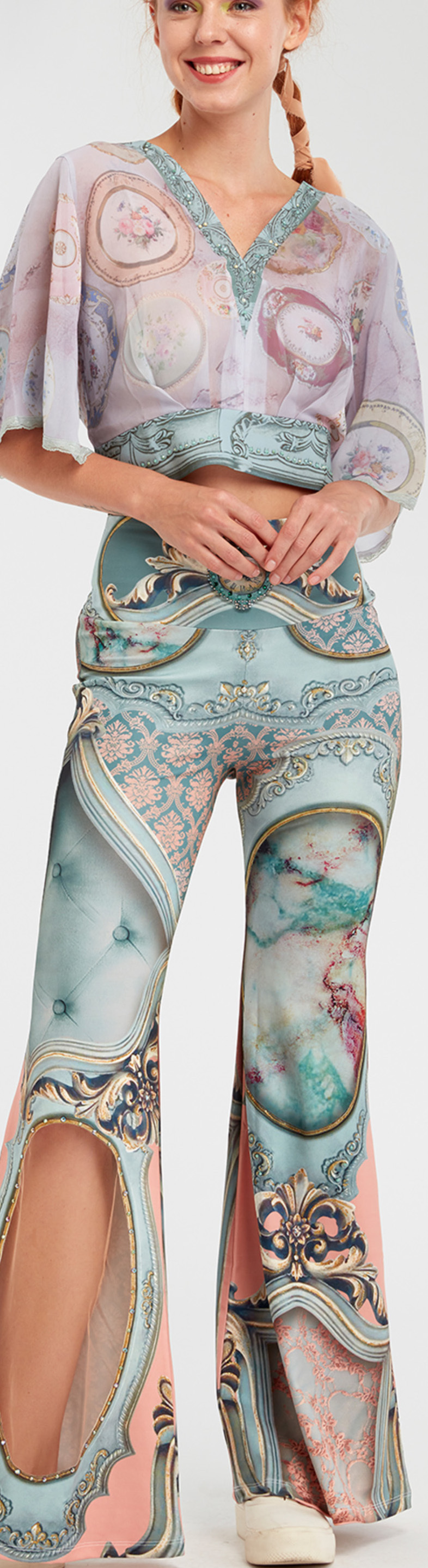 IPNG: Inna Me Royal Rose Cupboard Diamond Illusion Flare Pant