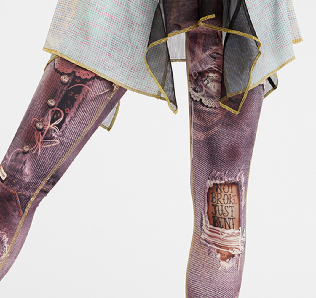 IPNG: Not Broke, Just Bent Denim Fairytale Illusion Leggings (Many Colors, Some Ship Immed!)