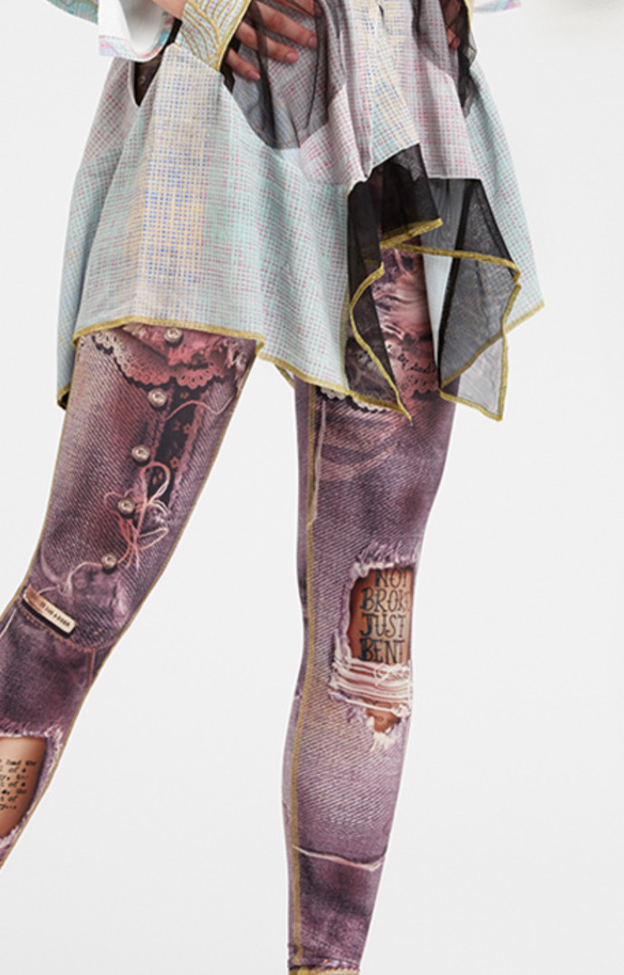 IPNG: Not Broke, Just Bent Denim Fairytale Illusion Leggings (Many Colors, Some Ship Immed!)